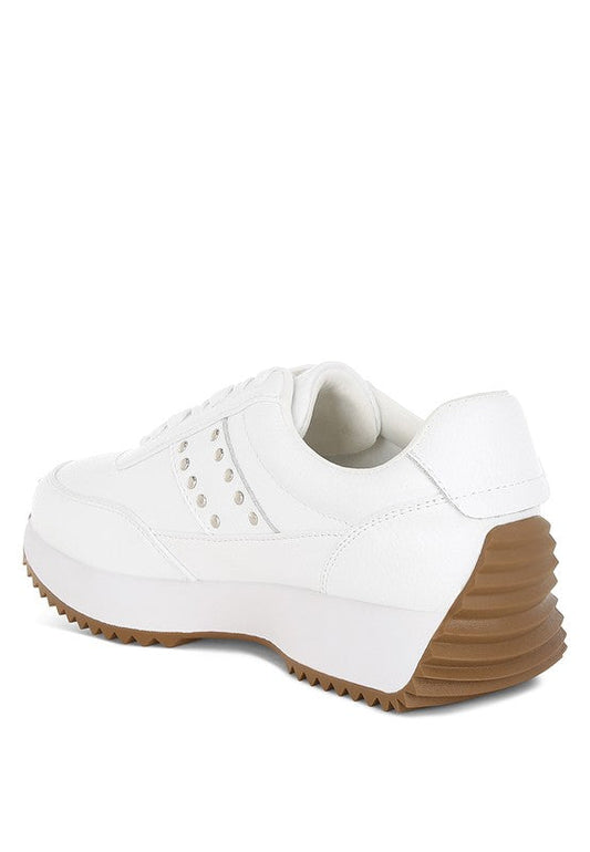 Athion Studded Real Leather Sneakers