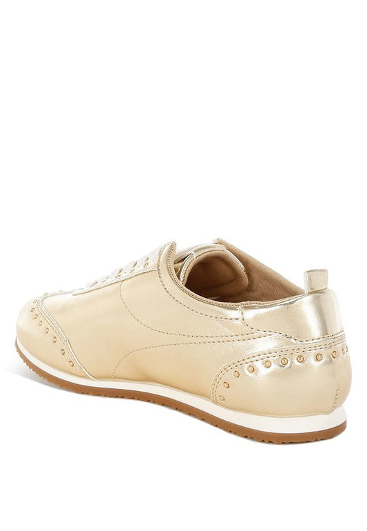 Yorika Studded Metallic Pleather Sneakers