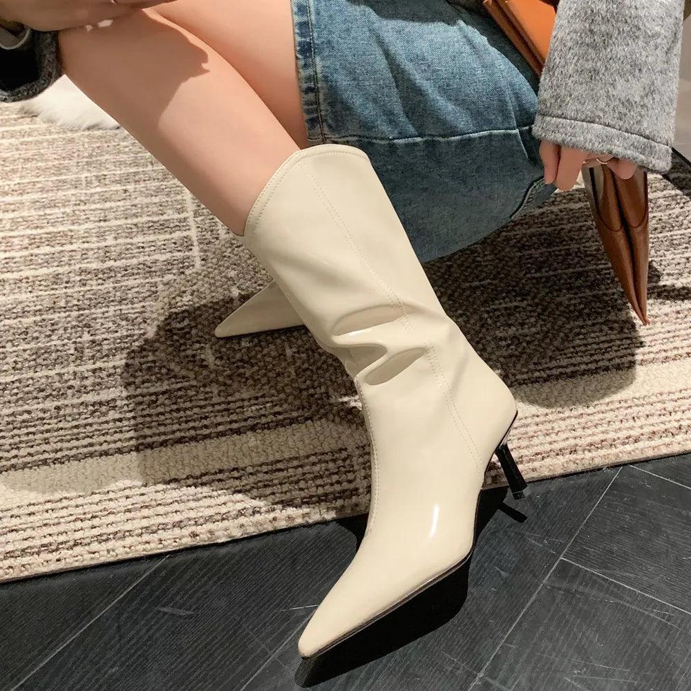 Elegant Stiletto Mid-Calf Boots