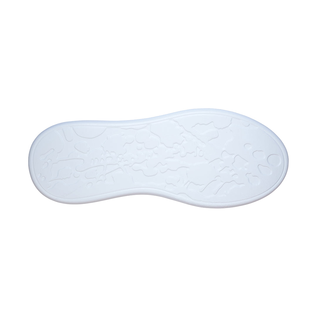 Graze Grey Hidden Lace Perforated Platform Leather Sneakers