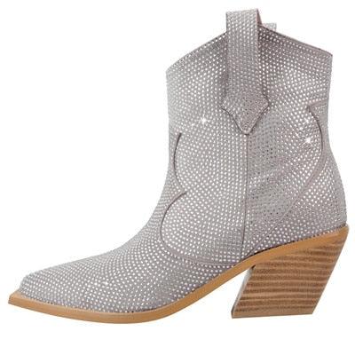 Women’s Rhinestone Encrusted Bootie Style Cowboy Boots