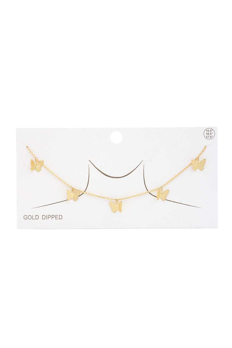Butterfly Charm Gold Dipped Necklace - It's a Girly Place