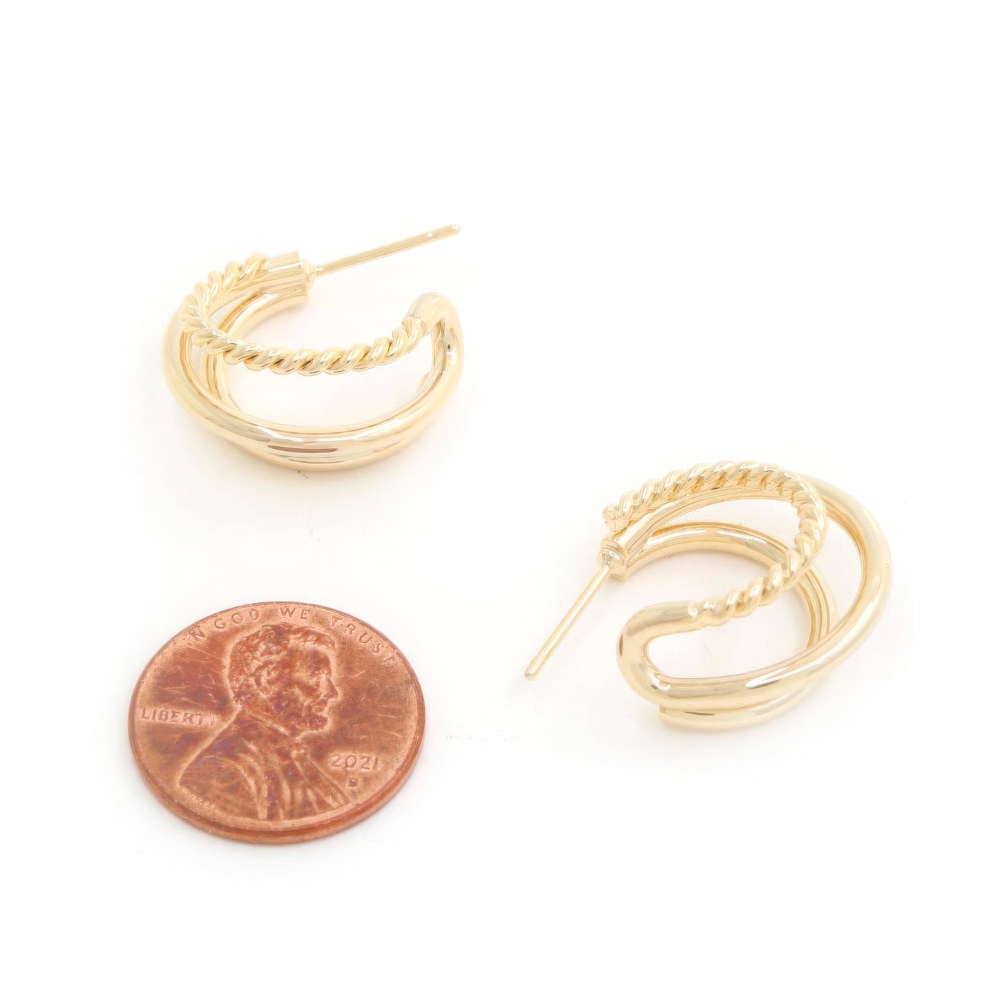 Double Hoop Rope Gold Dipped Earring - It's a Girly Place
