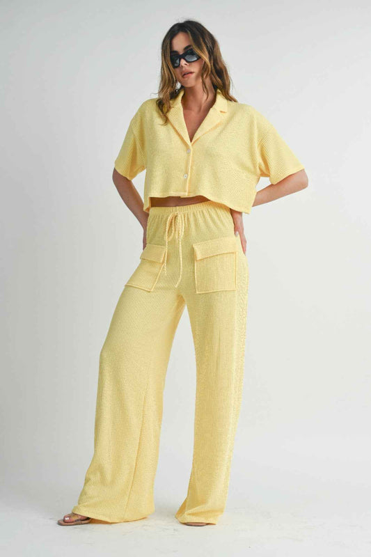Button Up 2-Piece Set – Lemon or Sage