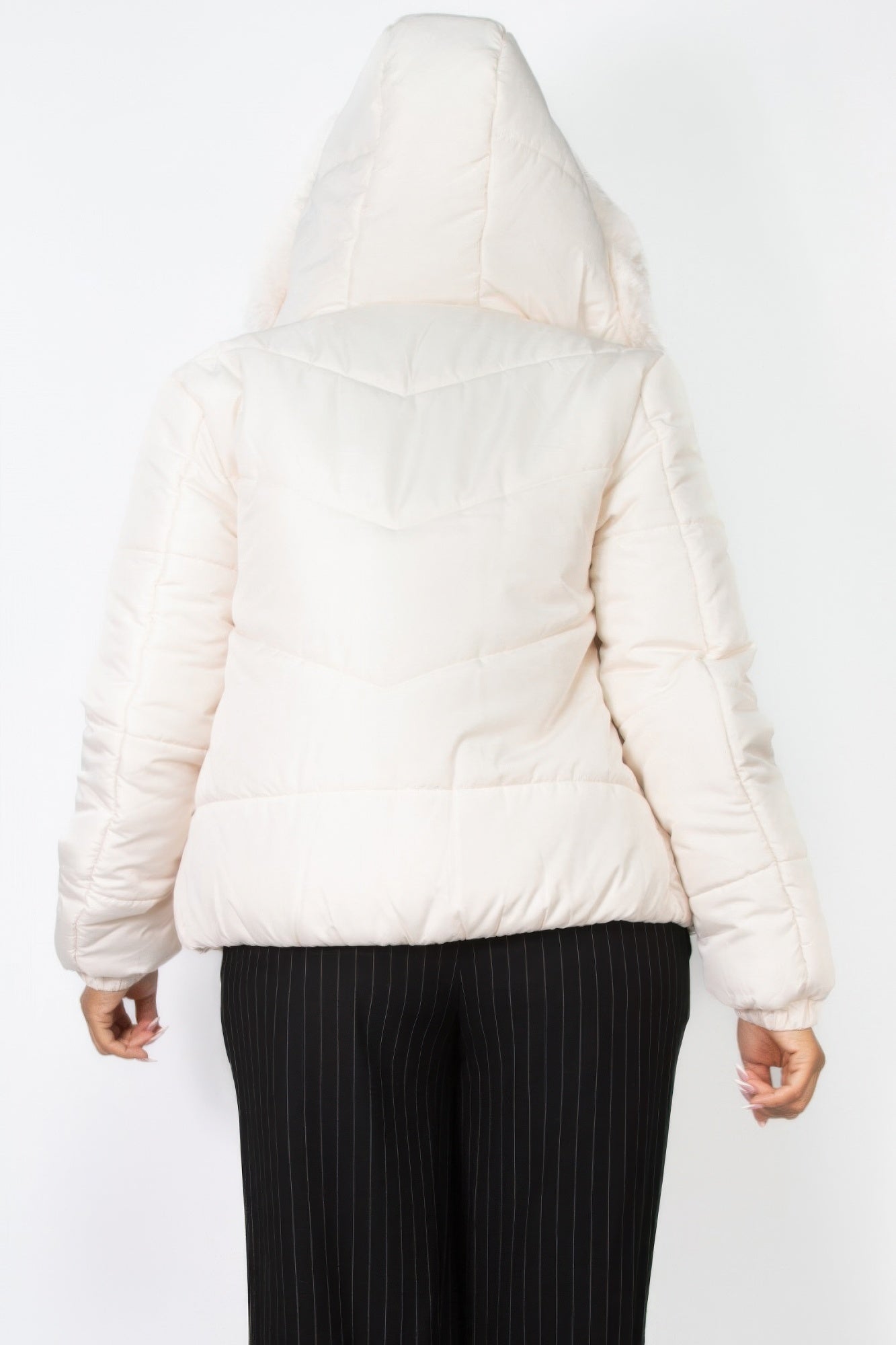 Insulated Zip-up Faux Fur Hooded Jacket - It's a Girly Place