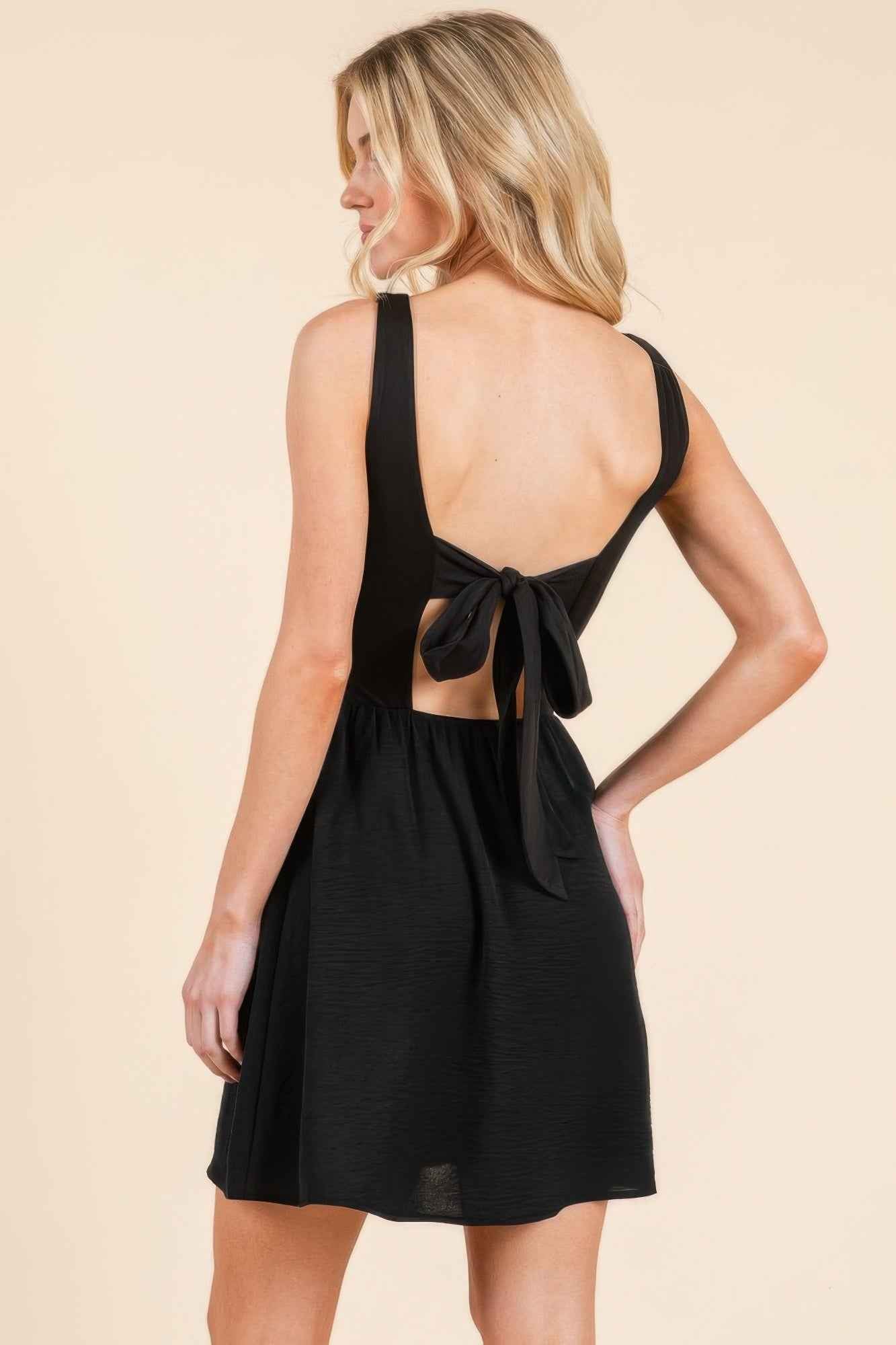 Backless Tie Mini Dress