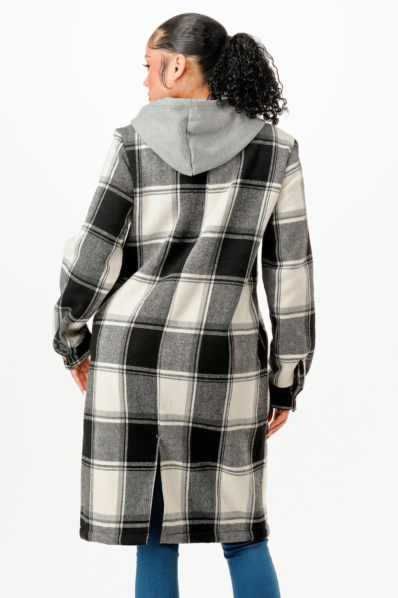 Hooded Plaid Coat - It's a Girly Place