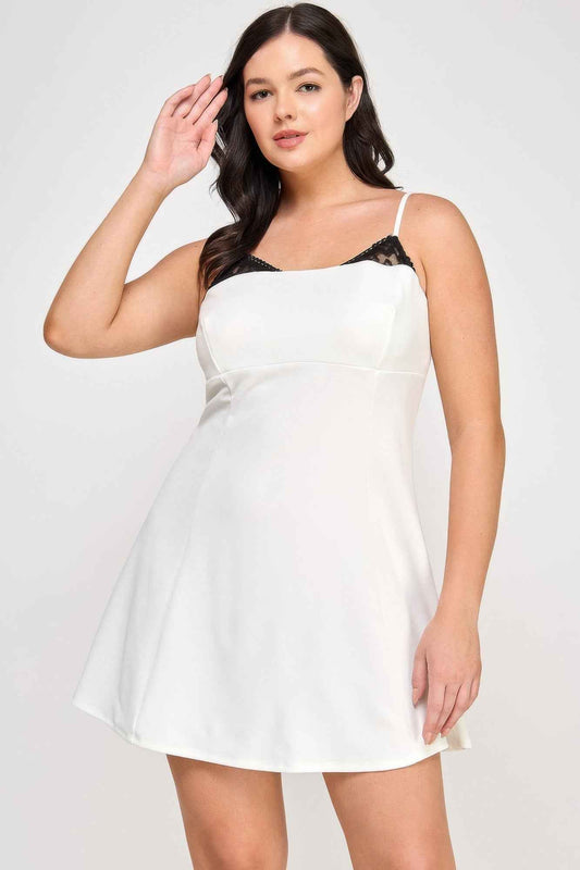 Plus Size Fit & Flare Scuba Crepe Dress