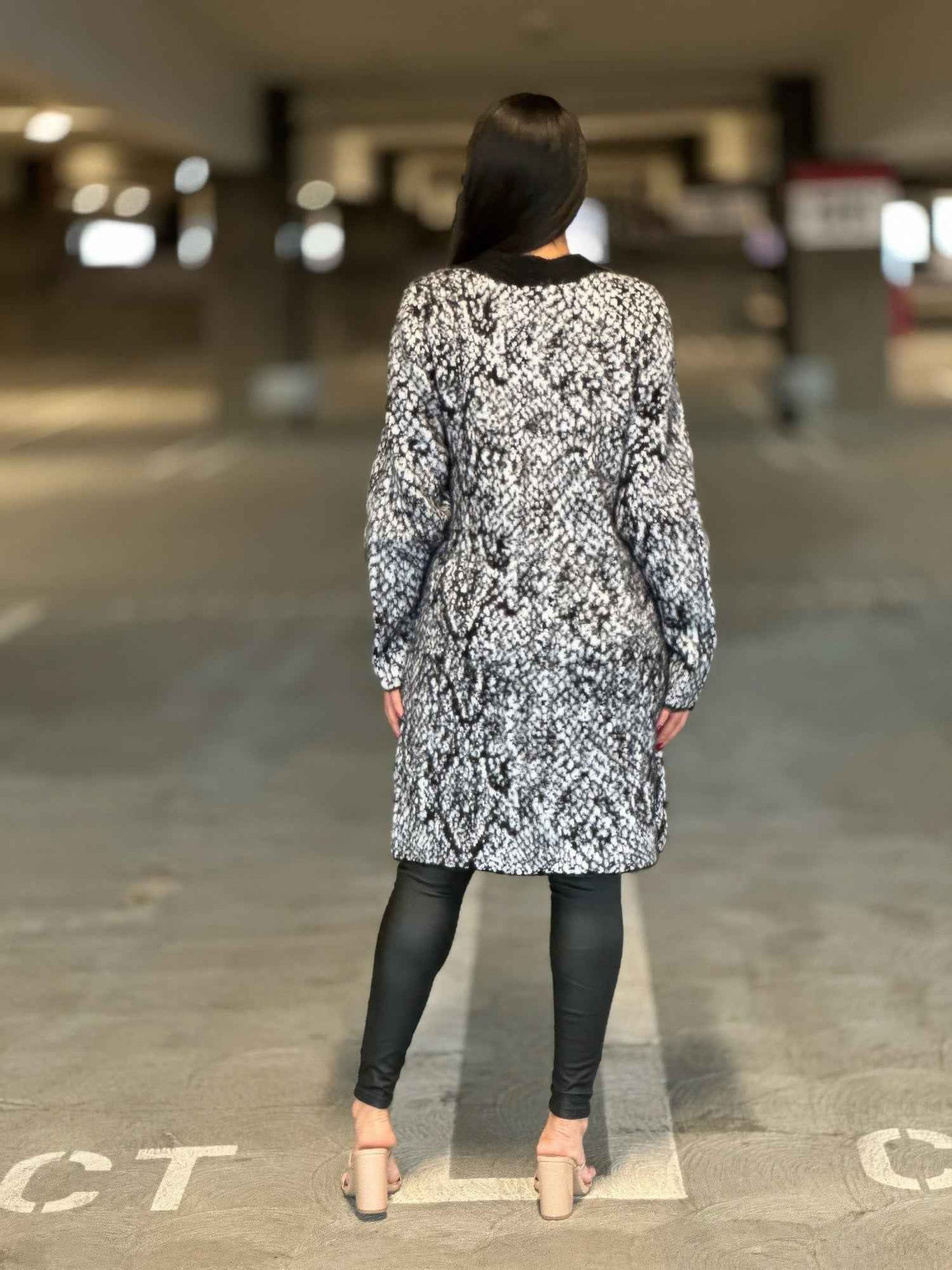 Big Button-down Long Sleeve Snake Print Cardigan