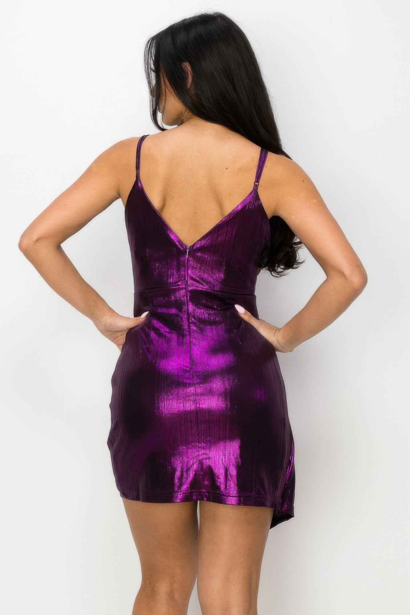 Sexy Strappy Ruched Draped Body Con Mini Dress