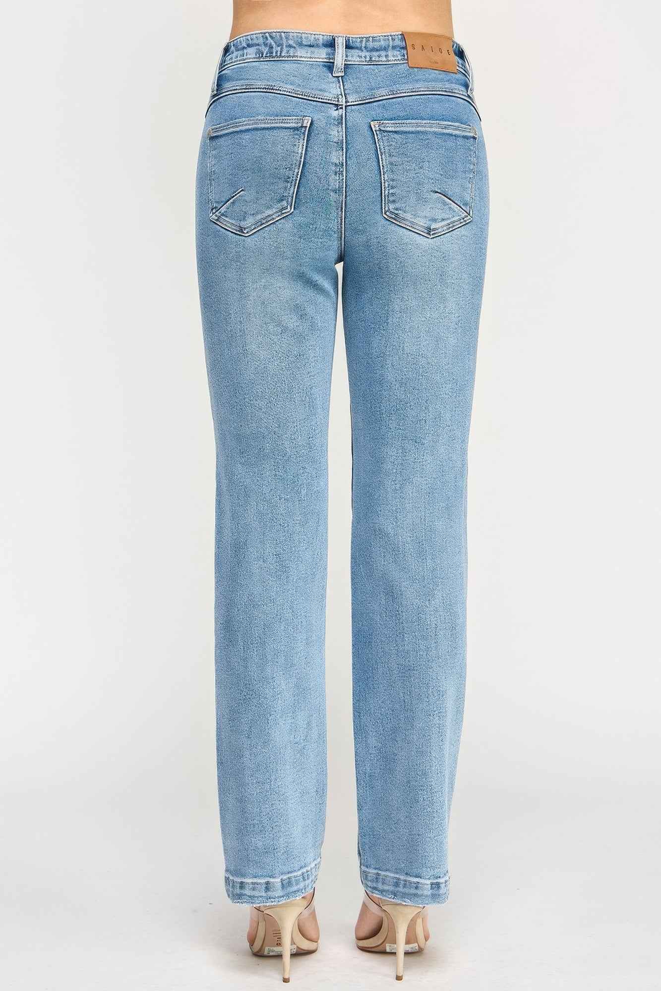 High Rise Dad Jean With Scallop Pocket