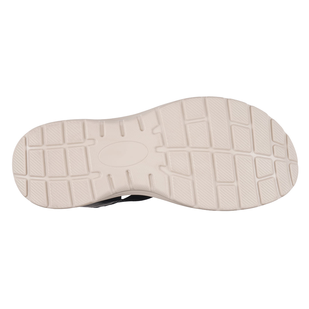 Women's Ariel Black Elastic Comfort Flat Sandals