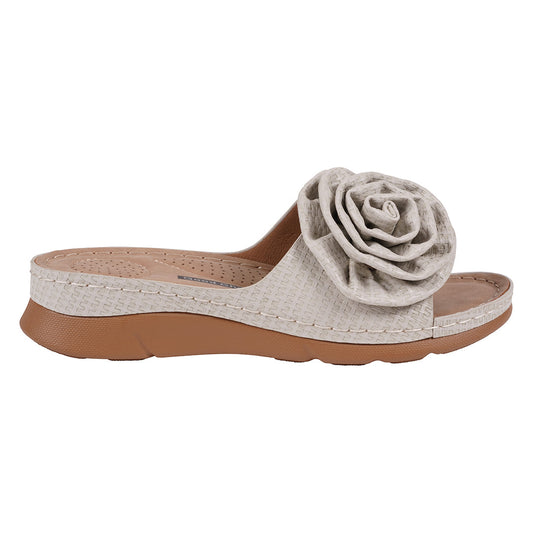Women's Honey Grey Flat Comfort Sandals