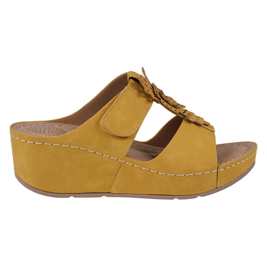 Women's Talia Yellow Floral Wedge Sandals