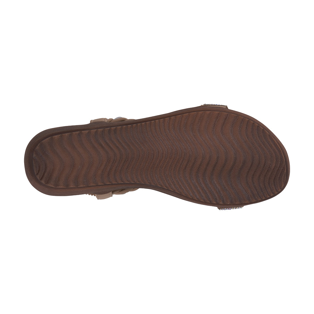 Women's Victoria Tan Jeweled Flat Sandals