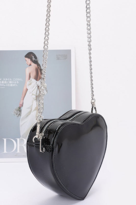 Enamel Heart Shape Crossbody Bag - It's a Girly Place