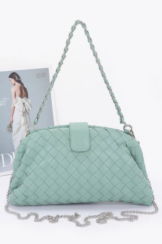 Faux Leather Braided Frame Shoulder Bag - It's a Girly Place