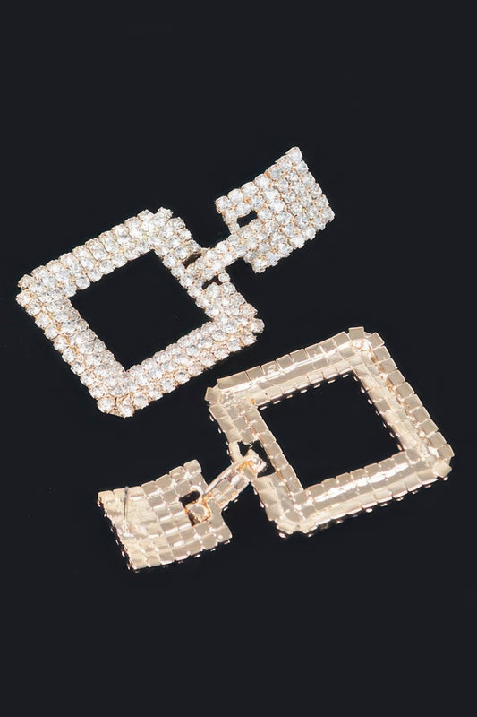 Rhinestone Square Earring - It's a Girly Place