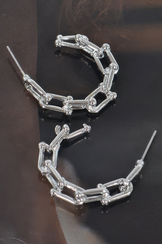 Chain Hoop Earrings - It's a Girly Place