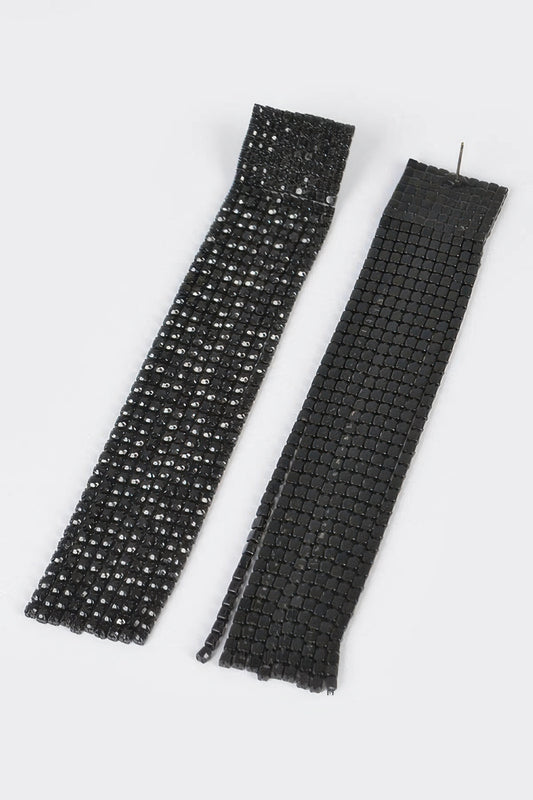 Rhinestone Curtain Drop Earrings - It's a Girly Place