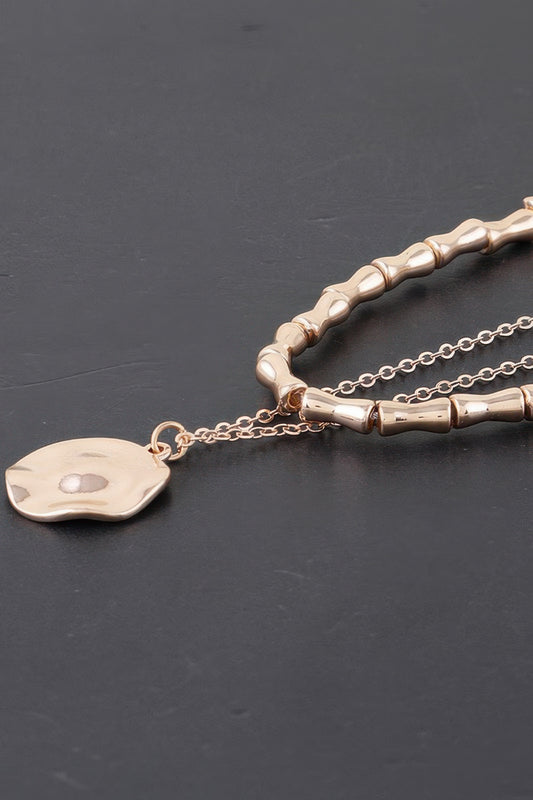 Hammered Plate Chain Necklace - It's a Girly Place