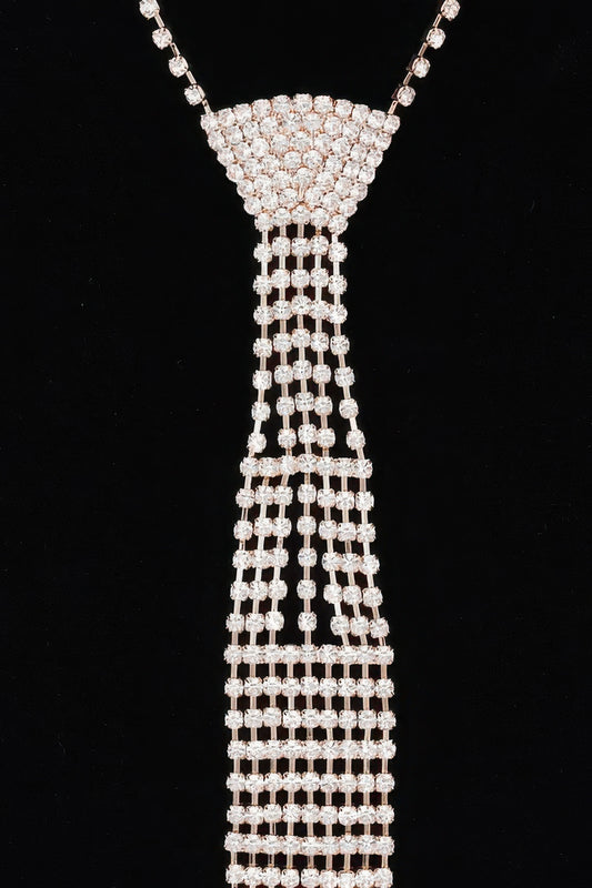 Rhinestone Necktie Necklace - It's a Girly Place