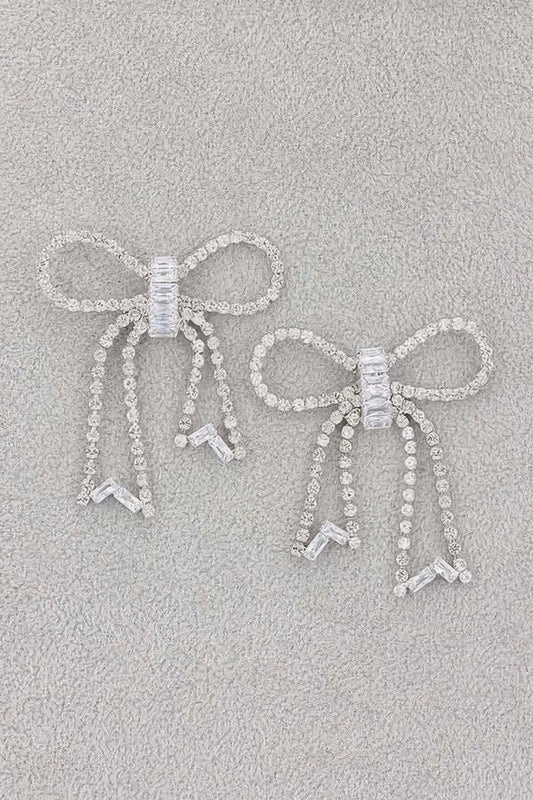 Rhinestone Ribbon Earring - It's a Girly Place