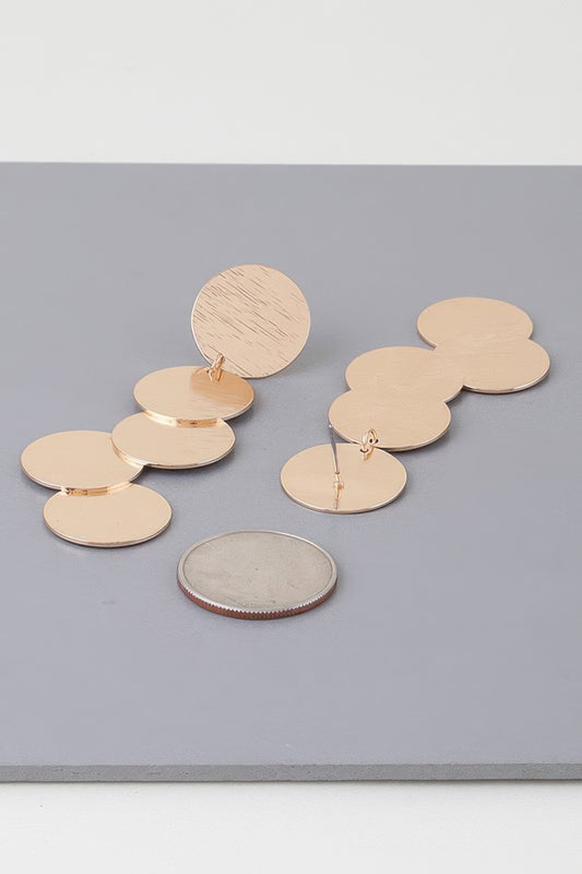 Modern Hammered Disk Drop Earrings - It's a Girly Place