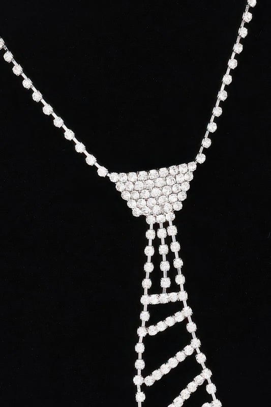 Rhinestone Necktie Necklace - It's a Girly Place