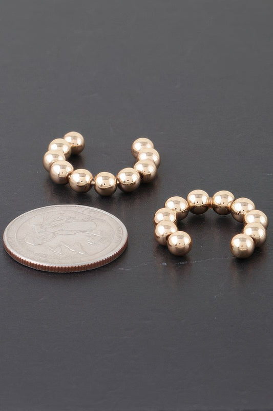 Shiny Beaded Hoop Earrings - It's a Girly Place