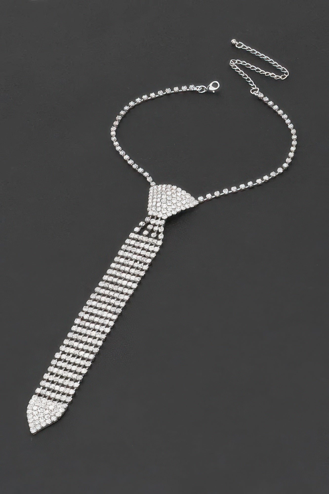 Rhinestone Necktie Necklace - It's a Girly Place