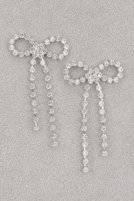 Rhinestone Ribbon Earring - It's a Girly Place
