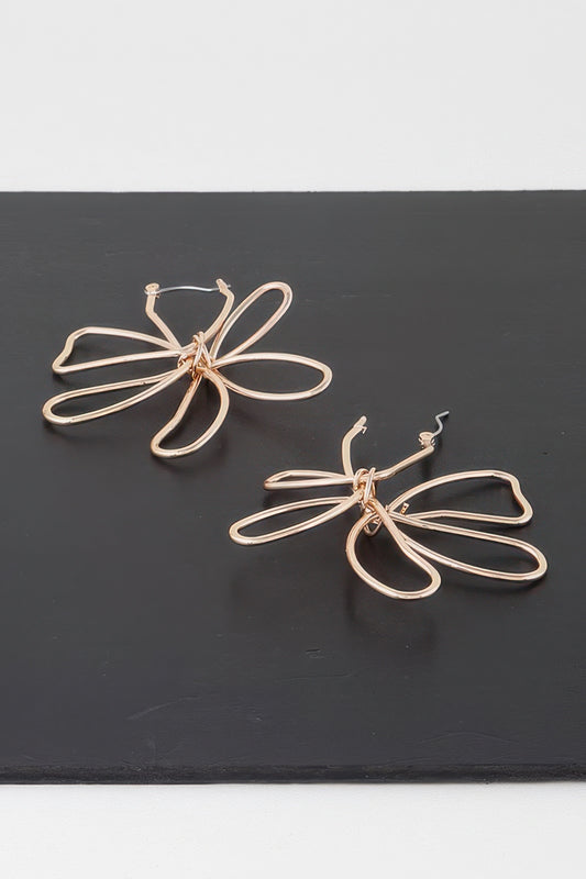 Metal Doodle Flower Earrings - It's a Girly Place