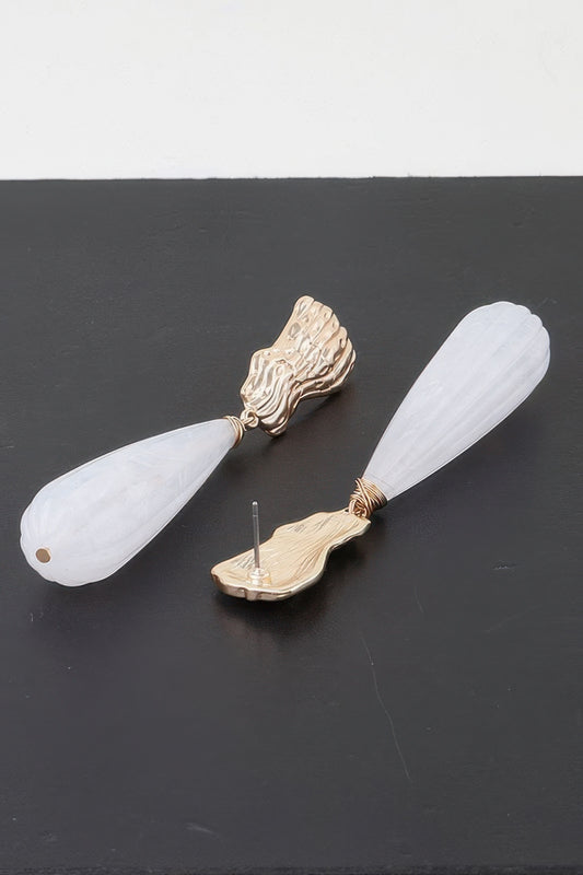 White Stone Elegance Earrings - It's a Girly Place