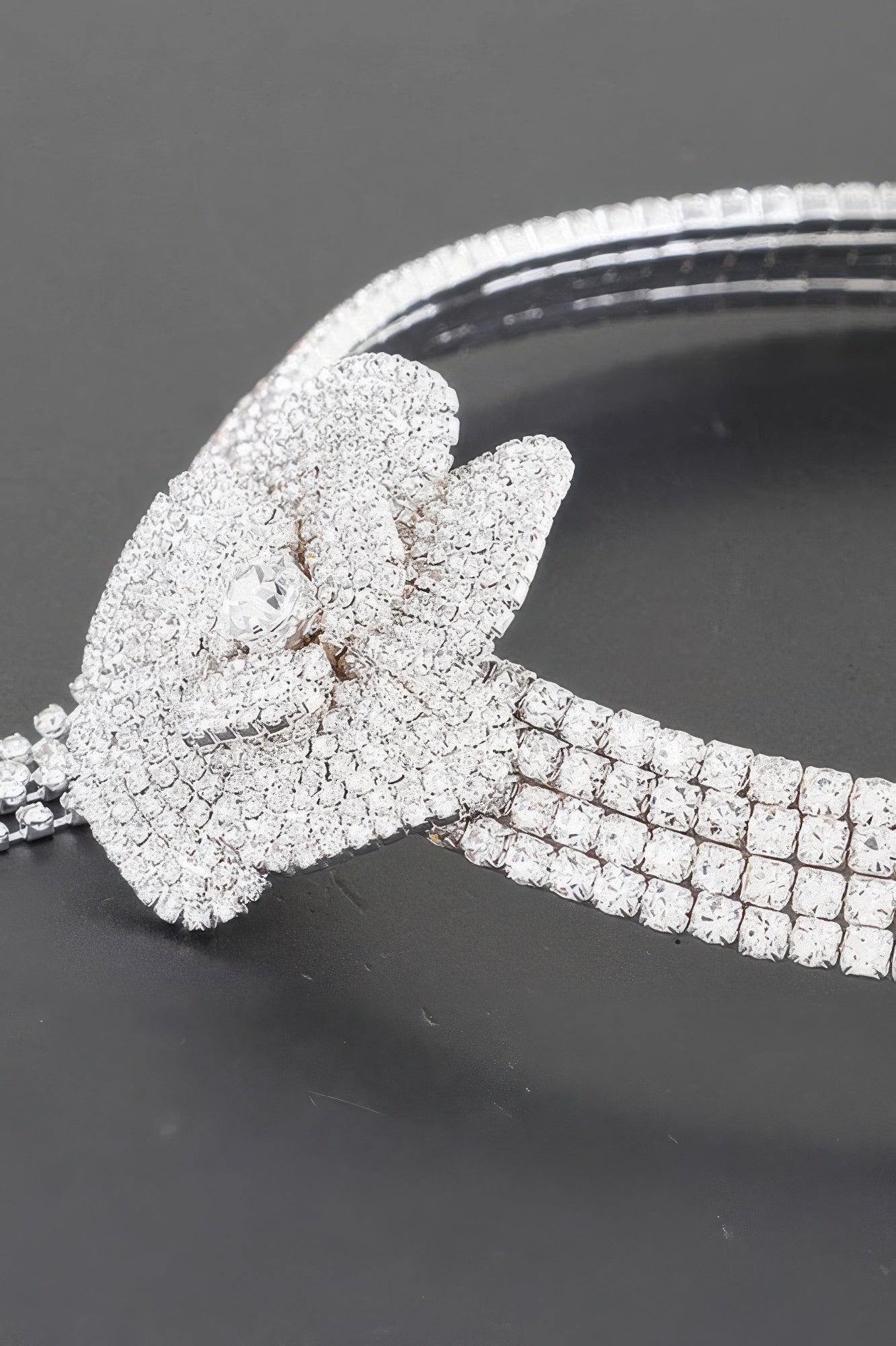 Rhinestone Flower Choker Necklace - It's a Girly Place