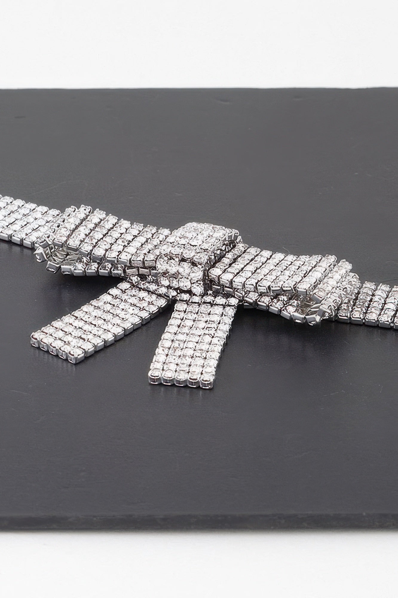 Rhinestone Bow Choker Necklace - It's a Girly Place