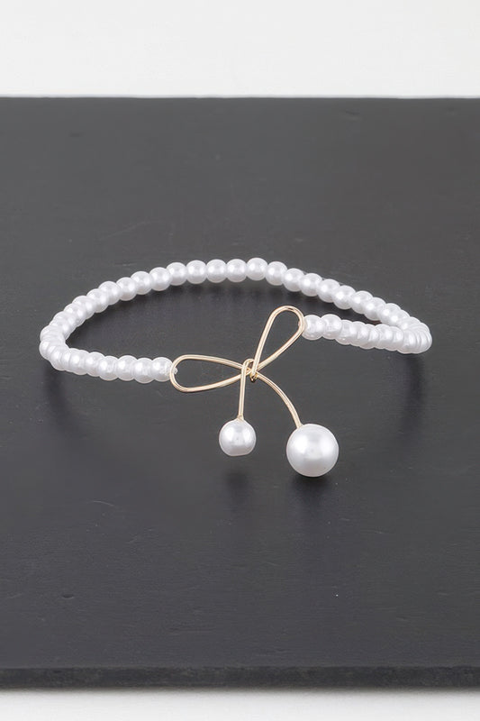 Faux Pearl Bow Bracelet - It's a Girly Place