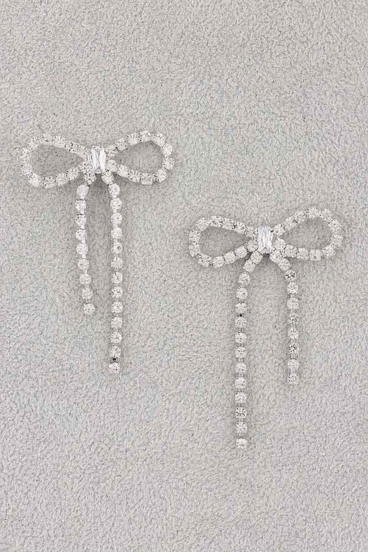 Rhinestone Ribbon Earring