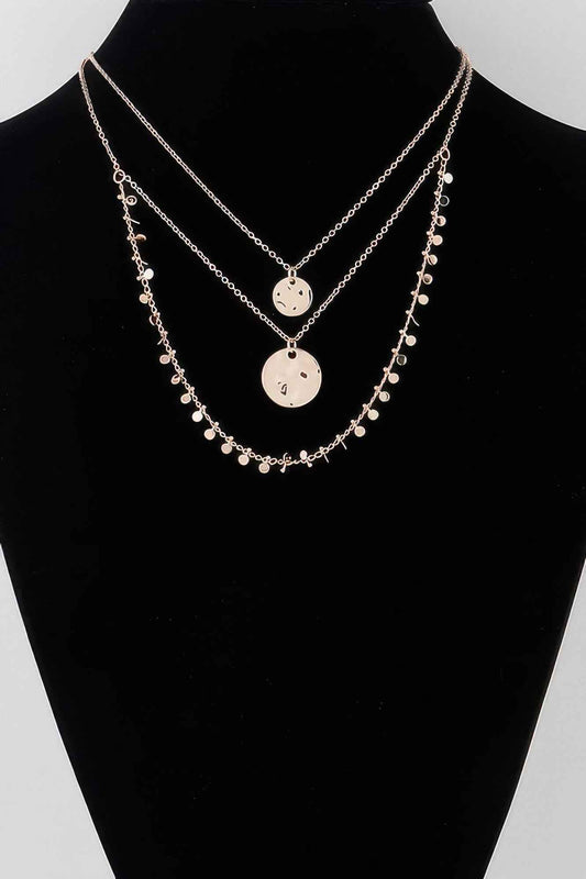 Triple Disc Charm Chain Necklace