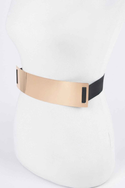 Metal Plate Plus Size Elastic Belt