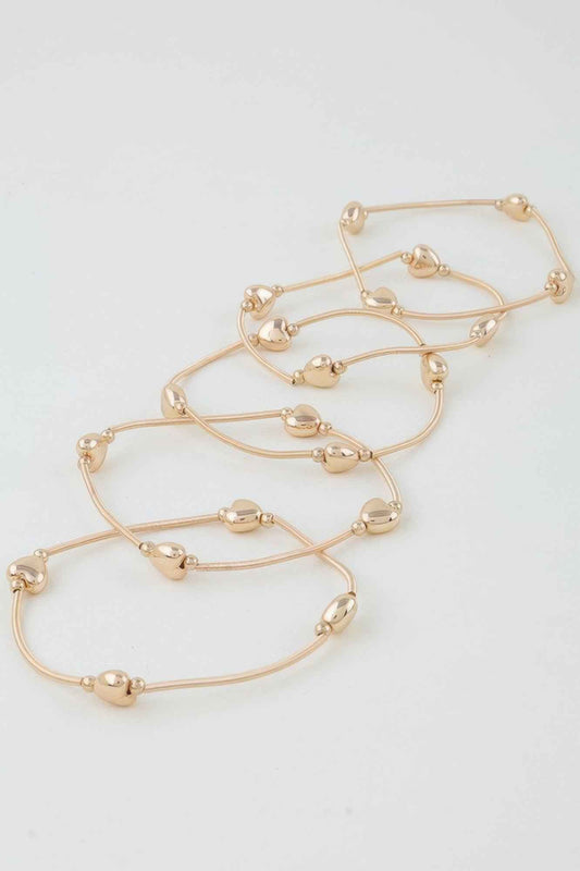 Shiny Heart Tube Beaded Bracelet