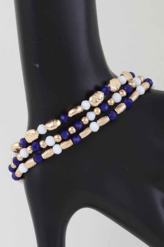 Multi Tone Stone Beaded Bracelet