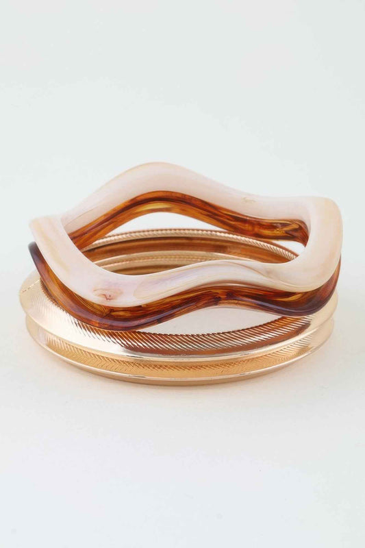 Multi Marble Wave Cuff Bracelet