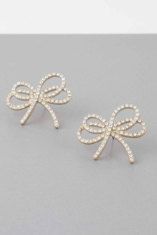 Double Jeweled Ribbon Earrings