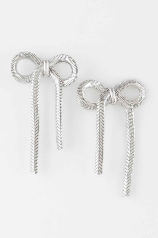 Snake Chain Ribbon Earrings