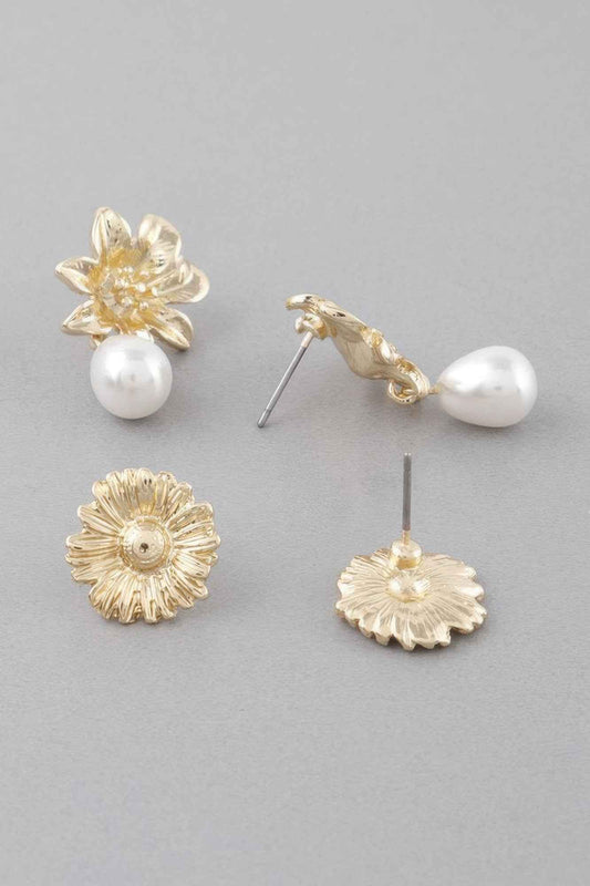 Daisy Pearl Stud Earrings