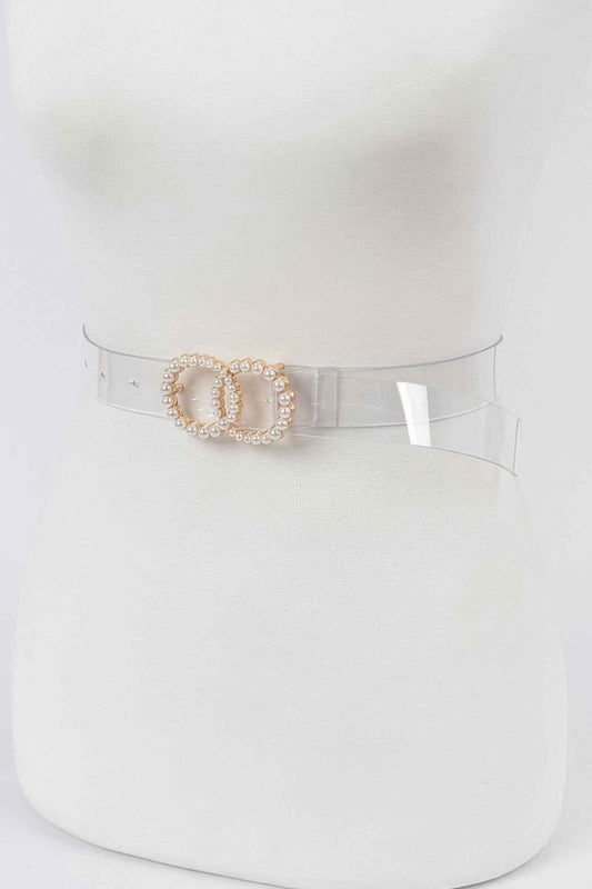Pearl Buckle Transparent Belt