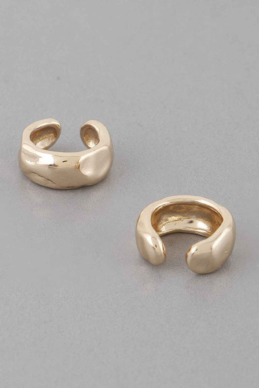 Abstract Dent Hoop Earrings