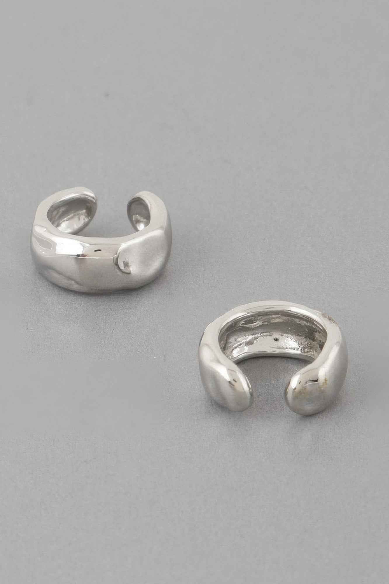 Abstract Dent Hoop Earrings