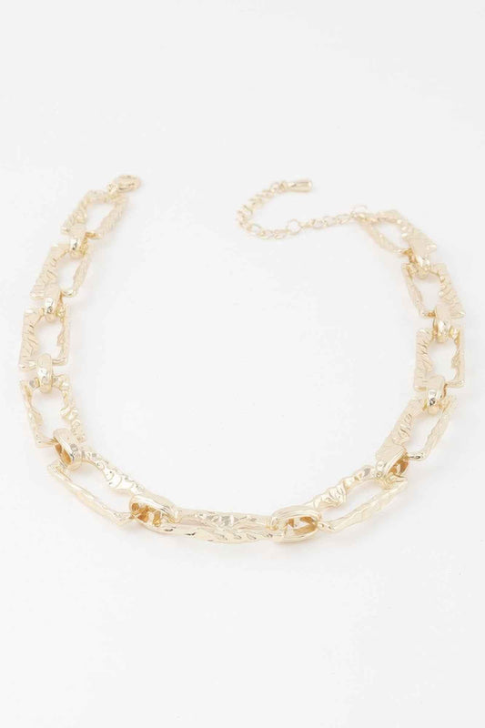 Hammered Link Chain Necklace